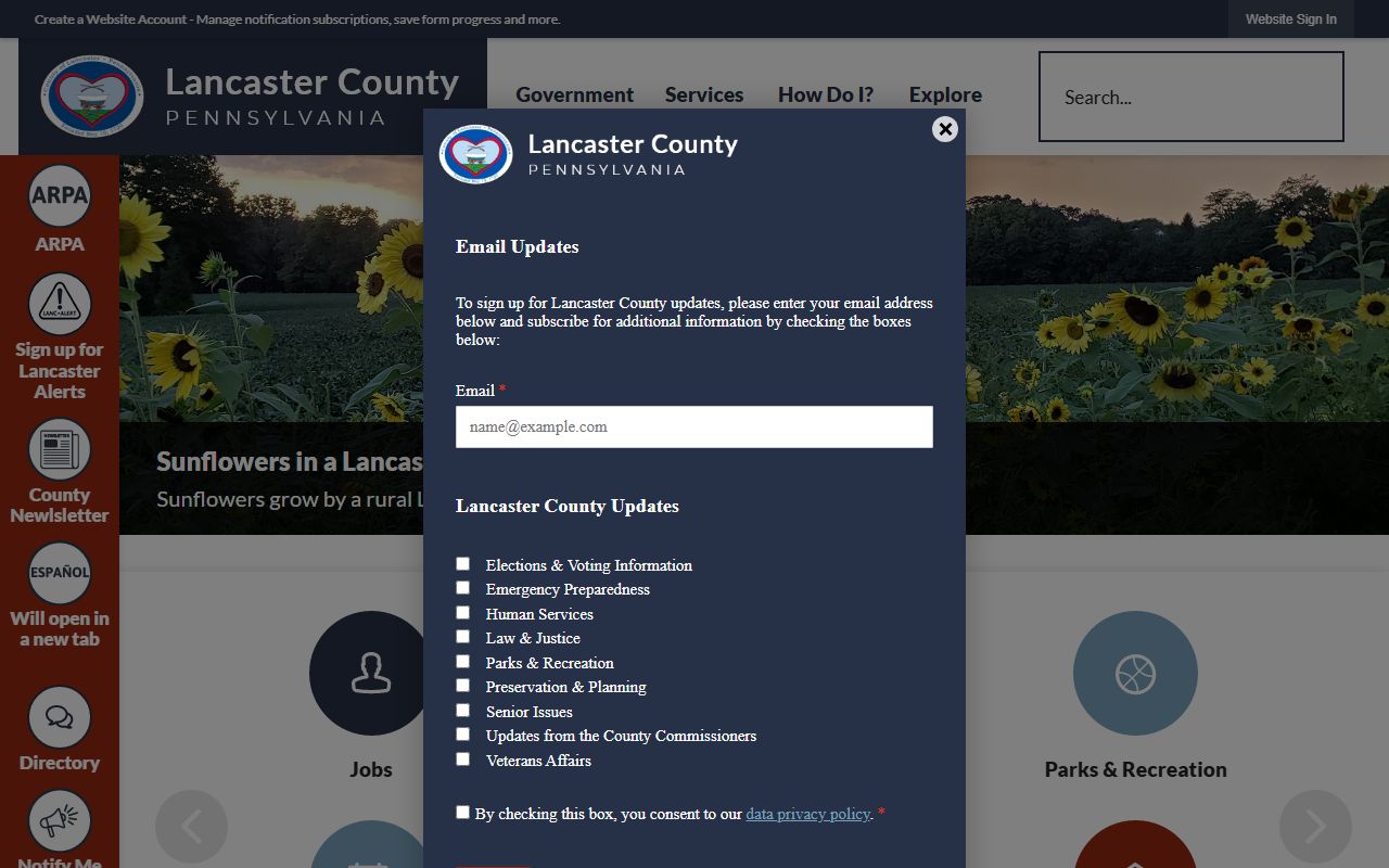 Lancaster County booking reports government website for public records access