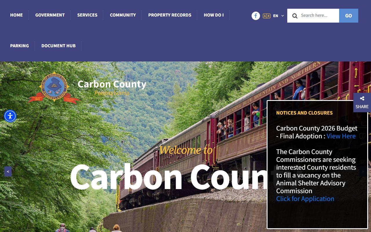 Carbon County Sheriff's Office website for booking reports and arrest records