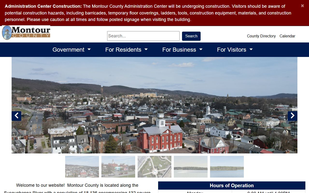 Montour County Sheriff's Office website for booking reports and arrest records